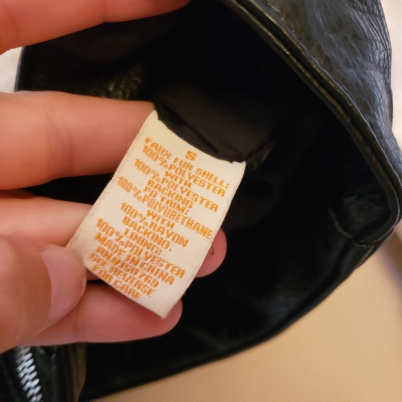 C&C California faux fur & leather aviator jacket S - Picture 3 of 5